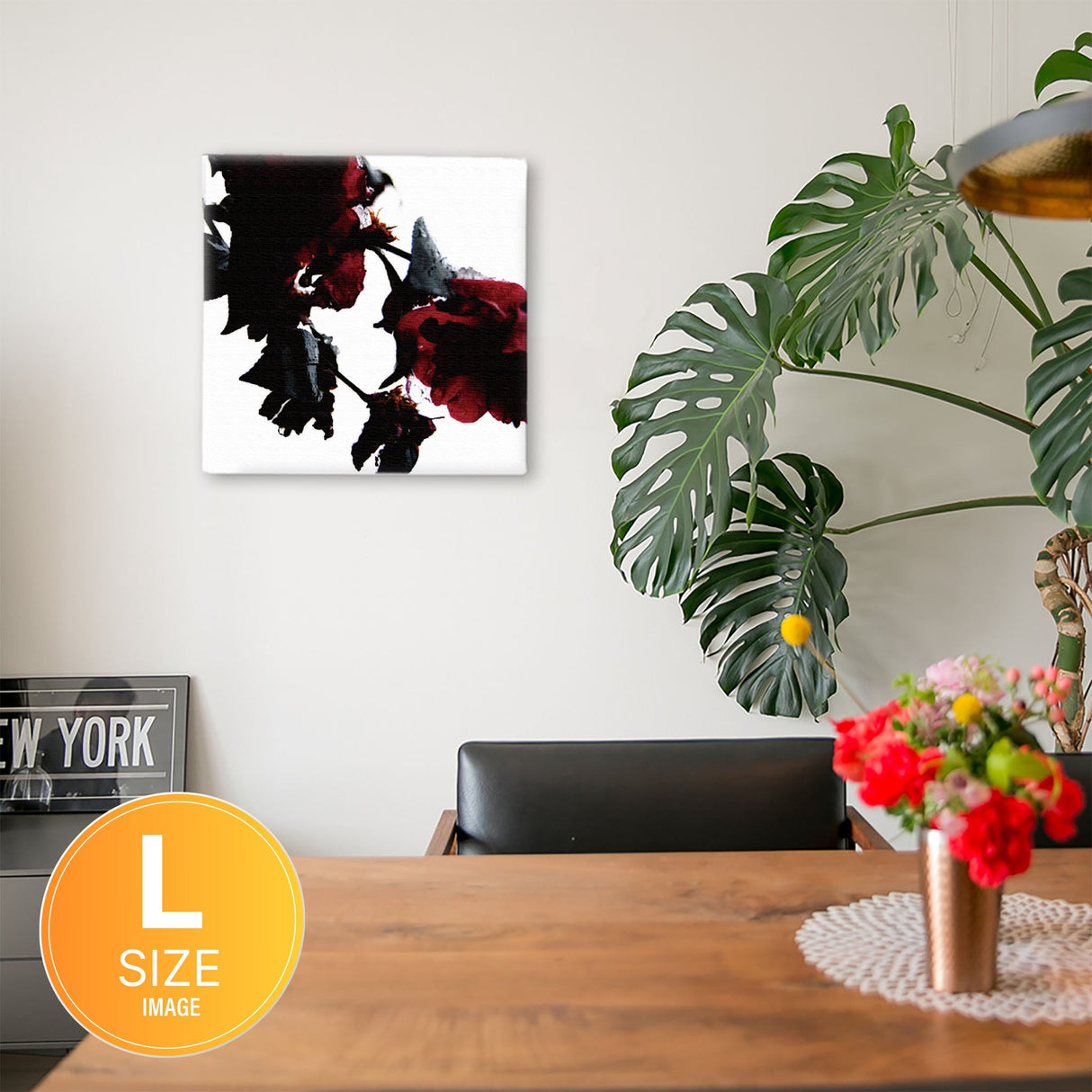 壁掛けインテリアにファブリックパネル|バラ 写真 アート pho-0047