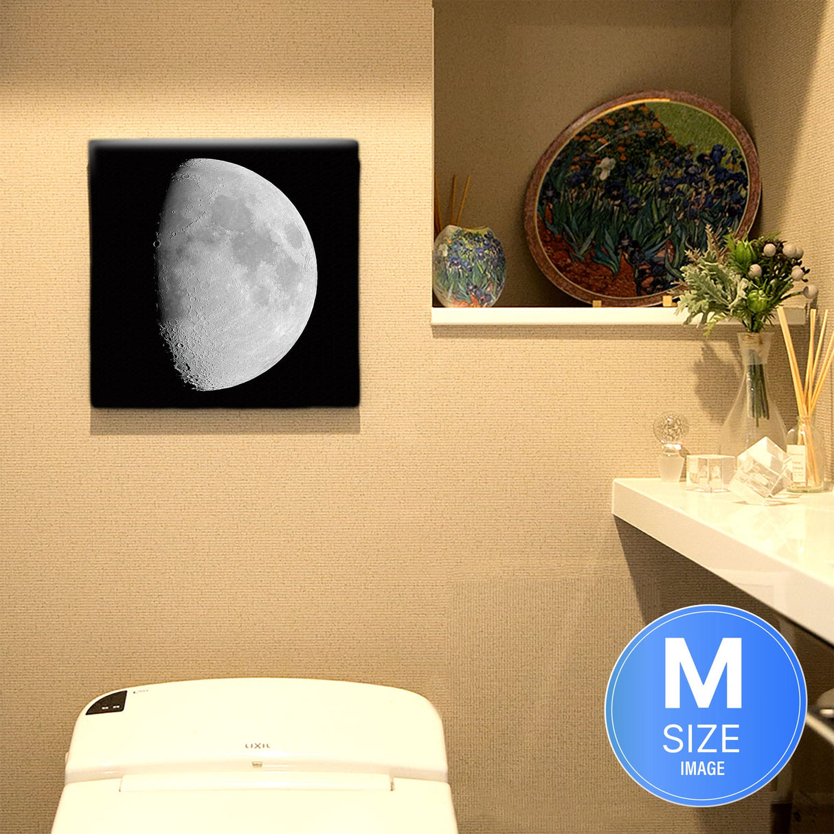 月をモチーフにしたファブリックパネル ポスター アート pho-0063