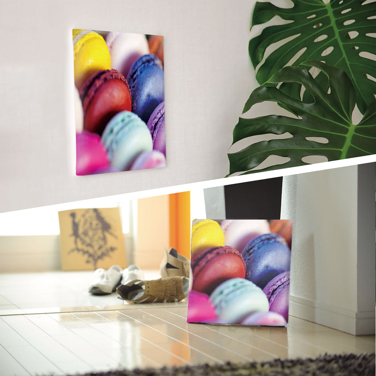 マカロンモチーフのファブリックパネル 壁掛け アート pho-0069