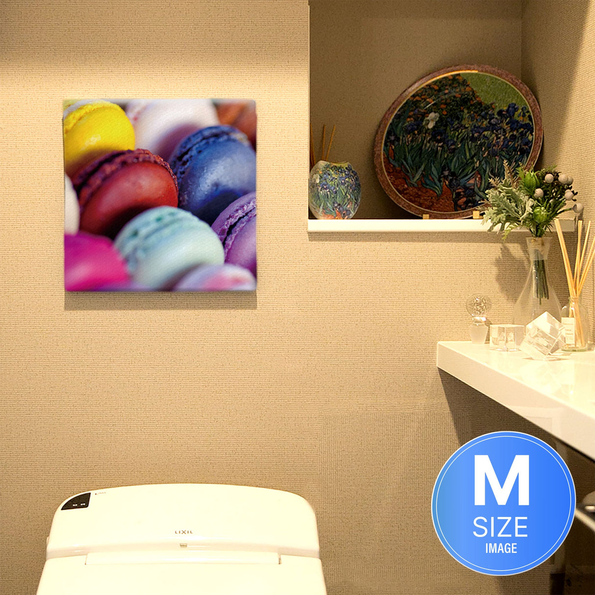 マカロンモチーフのファブリックパネル 壁掛け アート pho-0069