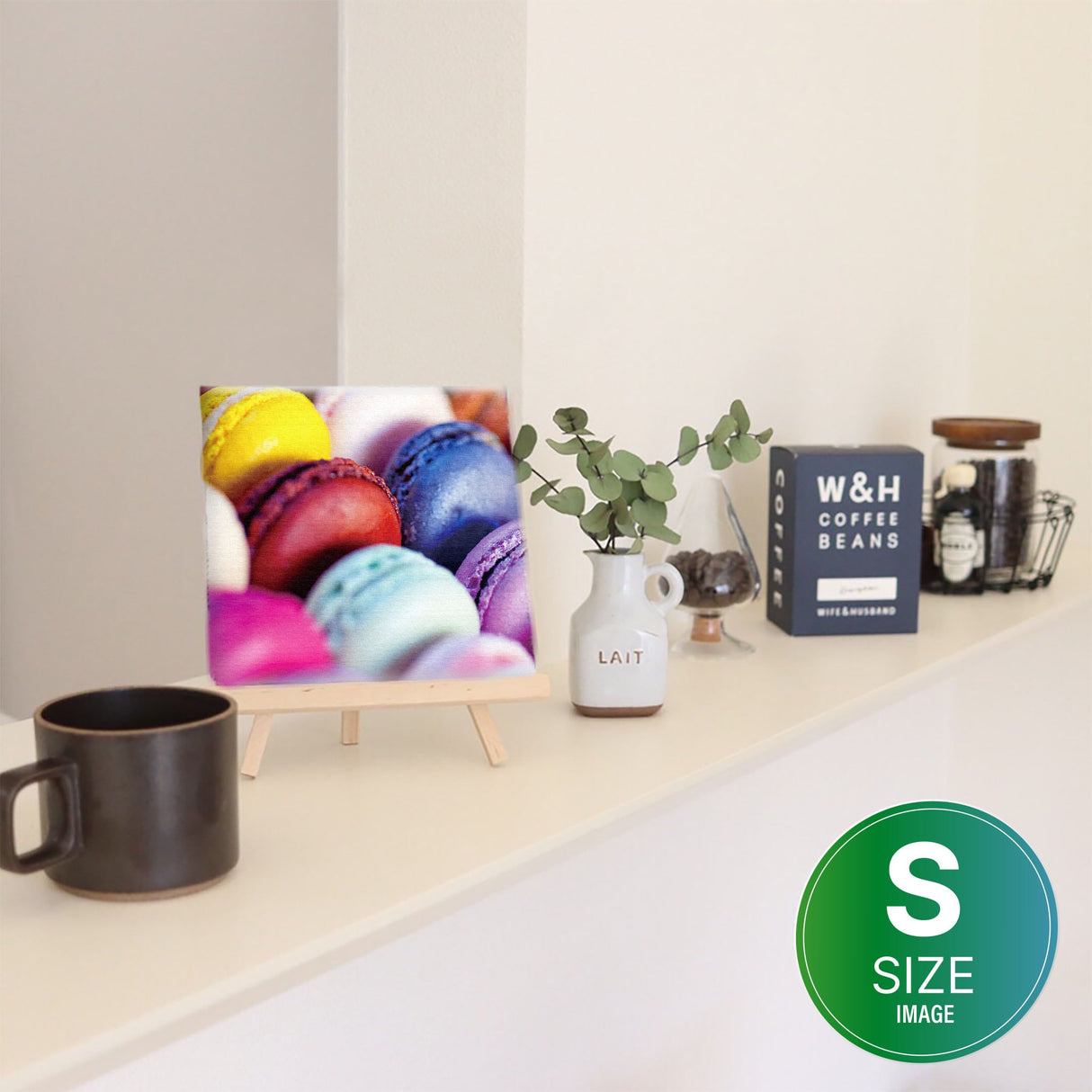 マカロンモチーフのファブリックパネル 壁掛け アート pho-0069