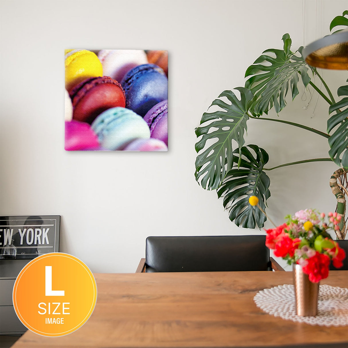 マカロンモチーフのファブリックパネル 壁掛け アート pho-0069