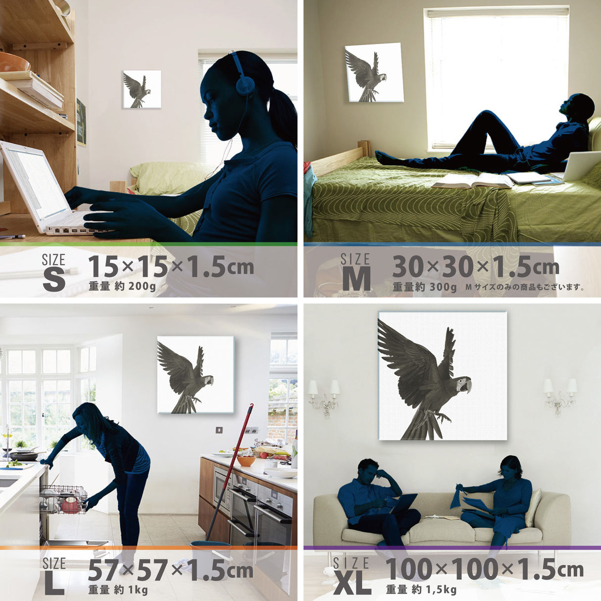 鳥の壁掛けアート インテリア 雑貨 アート シンプルモダン  pho-0108