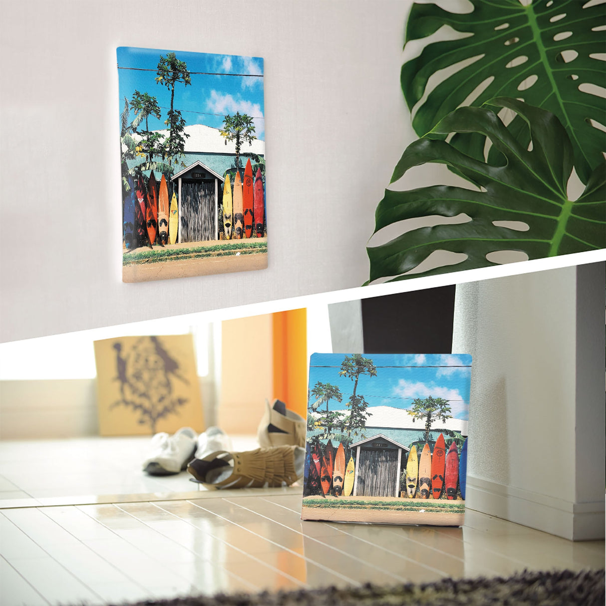 サーフボードのファブリックパネル インテリア雑貨 アートパネル キャンバス poht-1805-01