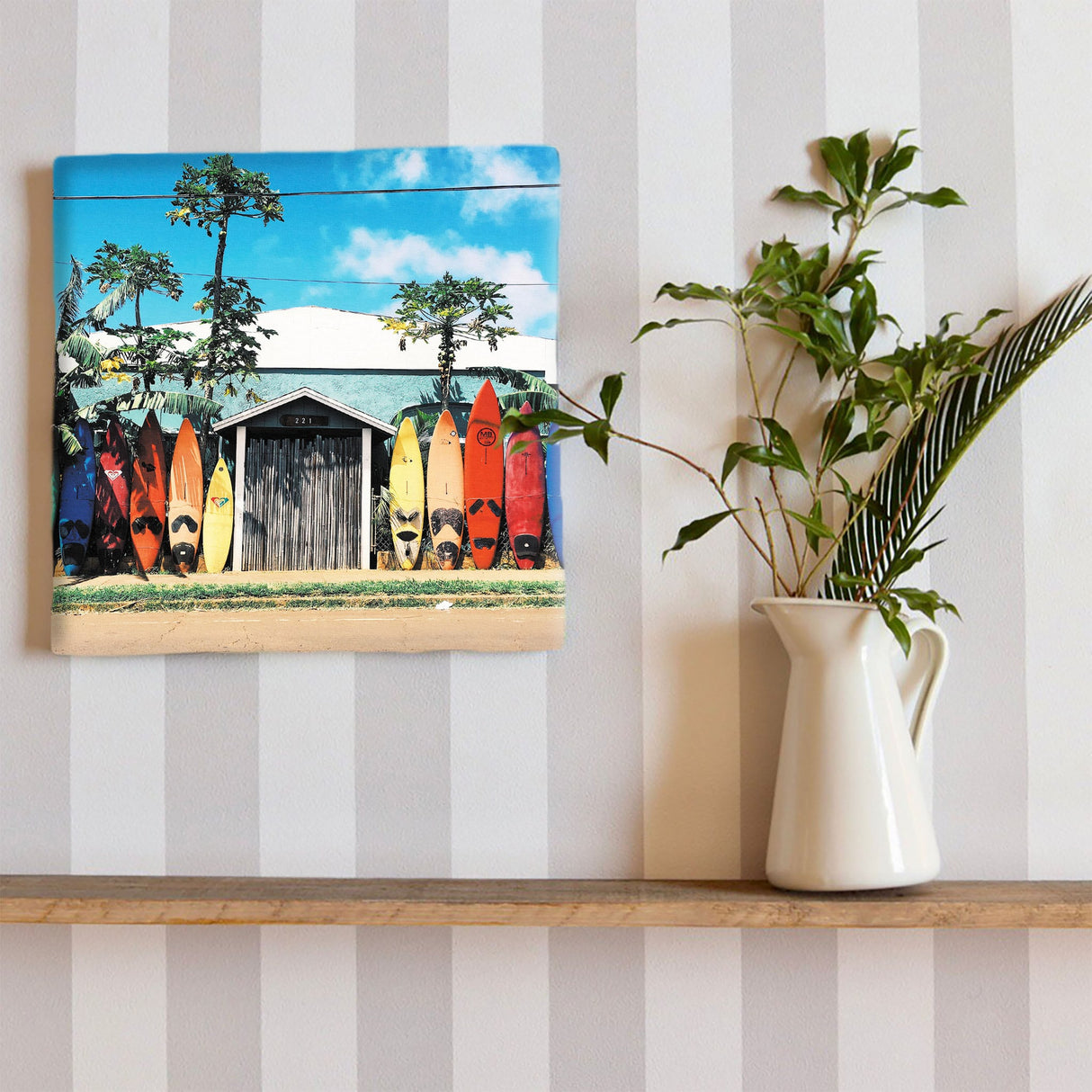 サーフボードのファブリックパネル インテリア雑貨 アートパネル キャンバス poht-1805-01