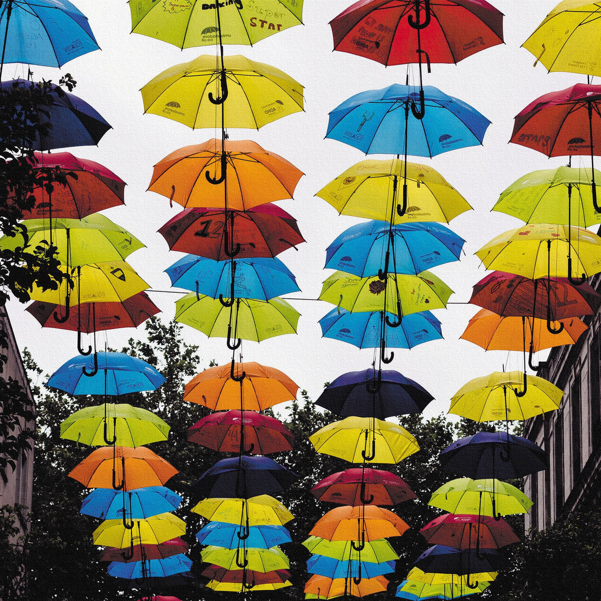 傘のファブリックボード インテリア雑貨 アートパネル キャンバス poht-1805-04