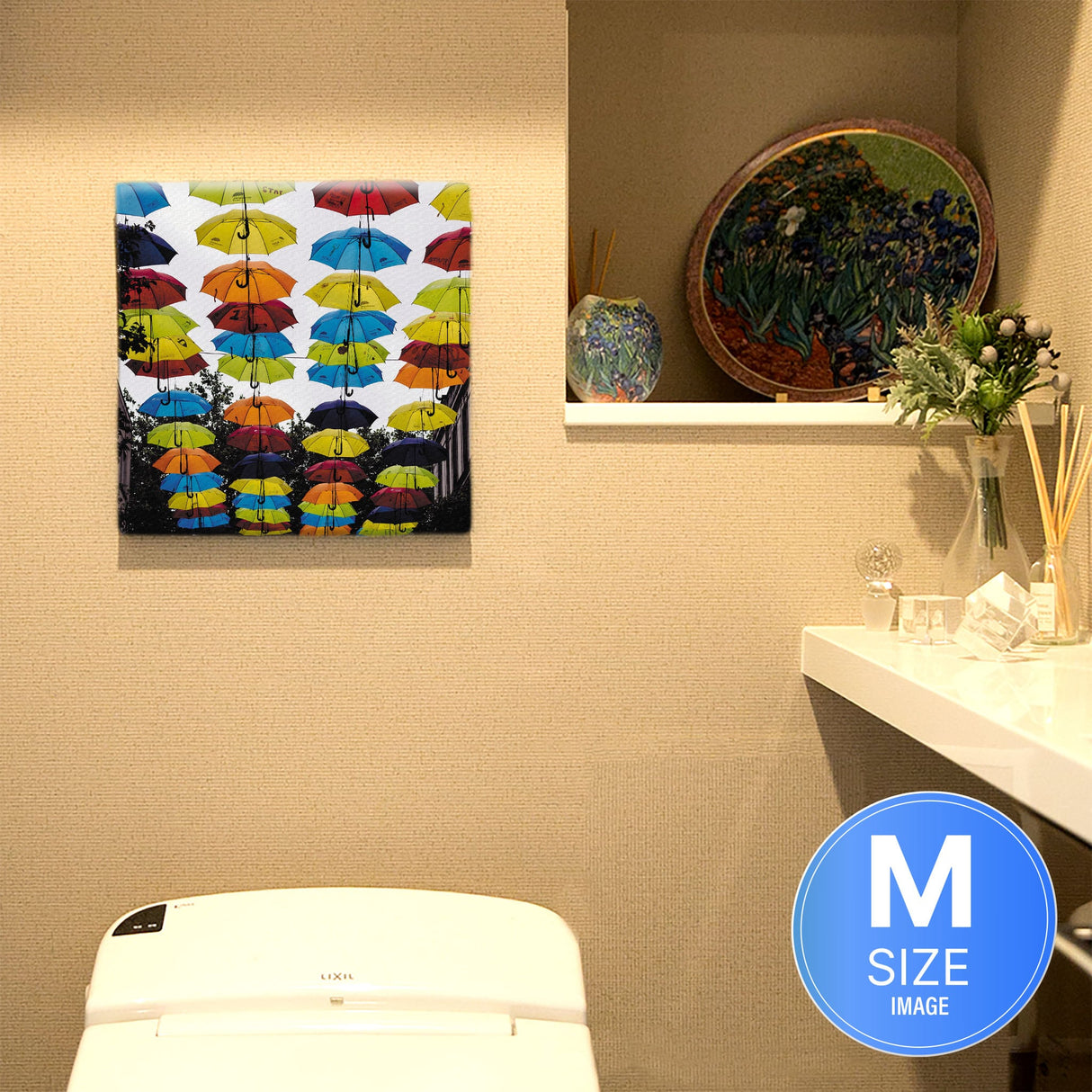 傘のファブリックボード インテリア雑貨 アートパネル キャンバス poht-1805-04