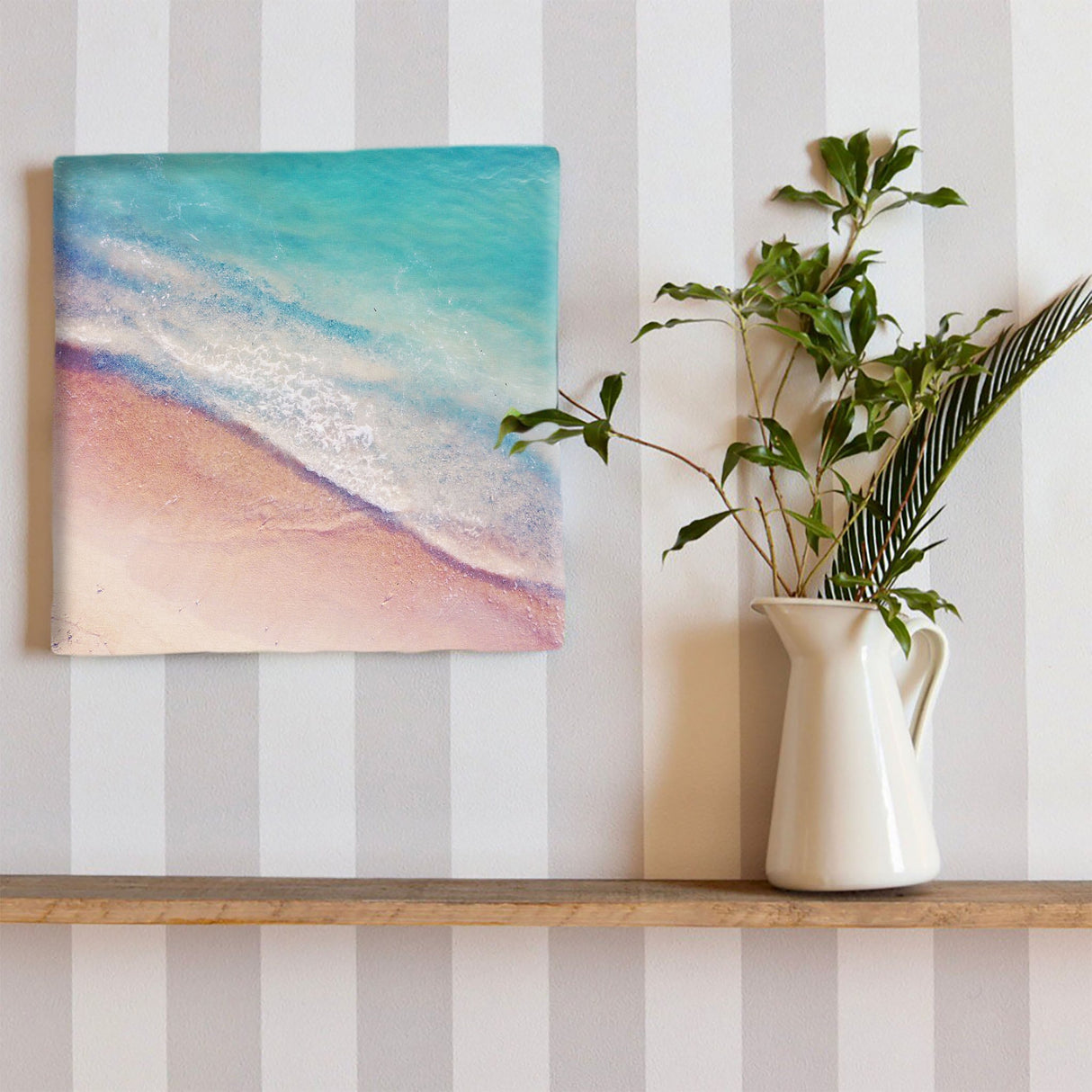 海のファブリックボード インテリア雑貨 アートパネル キャンバス パープル poht-2111-01