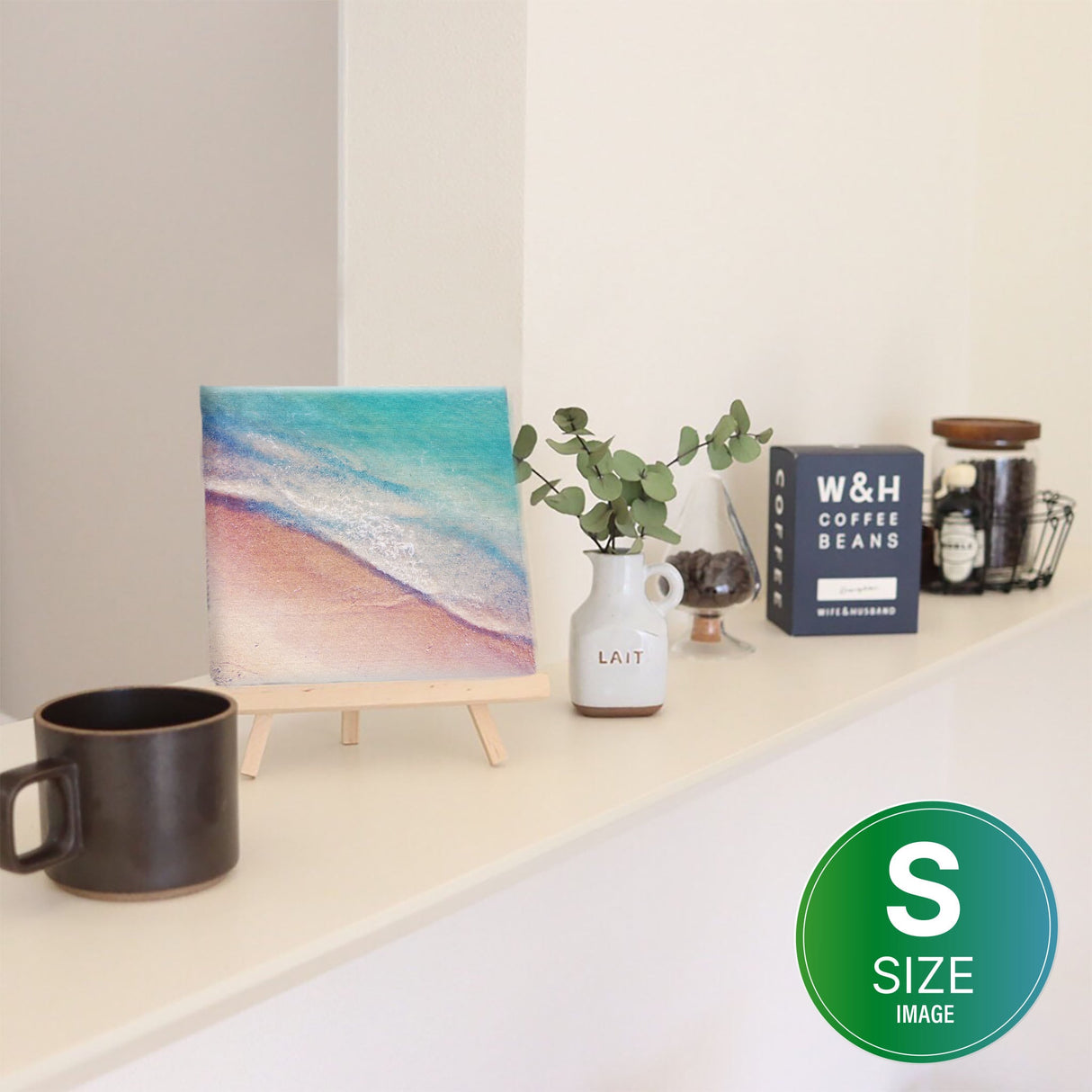 海のファブリックボード インテリア雑貨 アートパネル キャンバス パープル poht-2111-01