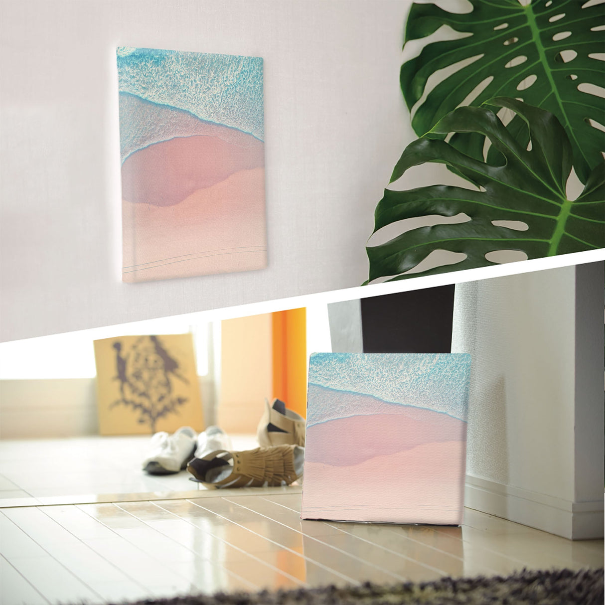 海のアートパネル インテリア雑貨 アートパネル キャンバス パープル poht-2111-05