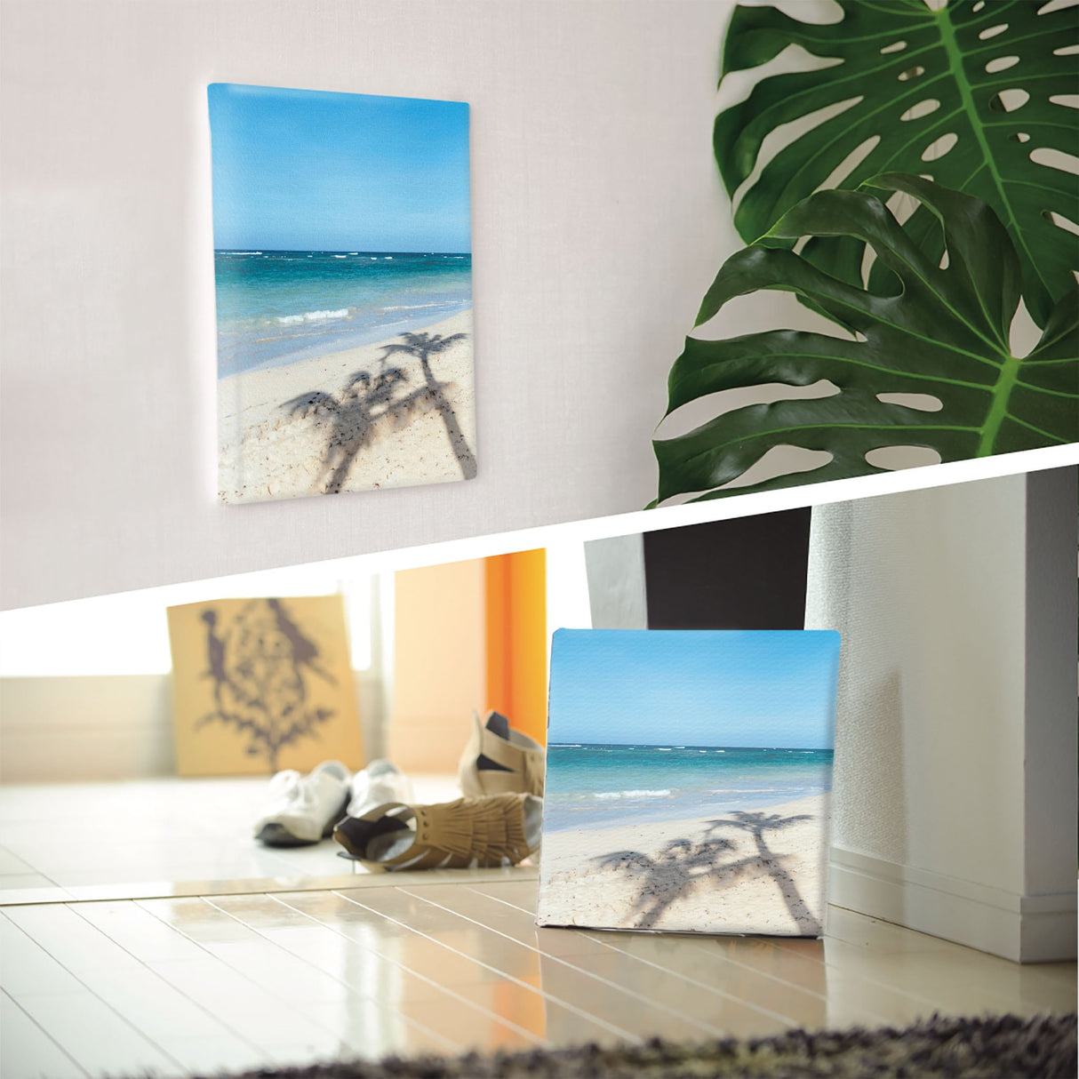 海のファブリックボード インテリア雑貨 アートパネル キャンバス パープル poht-2111-08