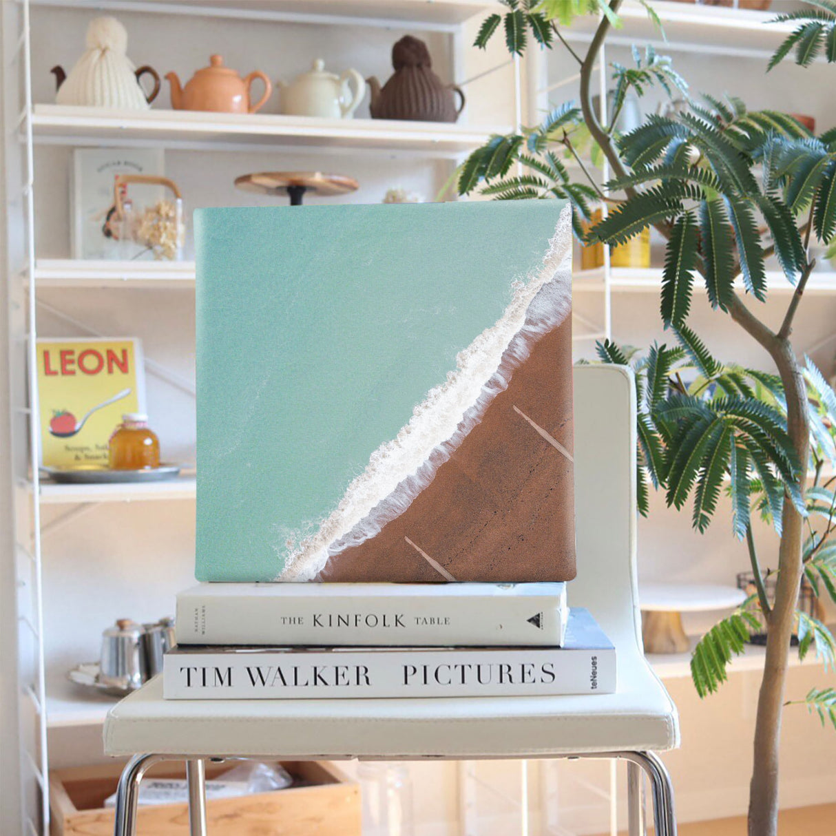 海のファブリックパネル インテリア雑貨 アートパネル キャンバス パープル poht-2111-09