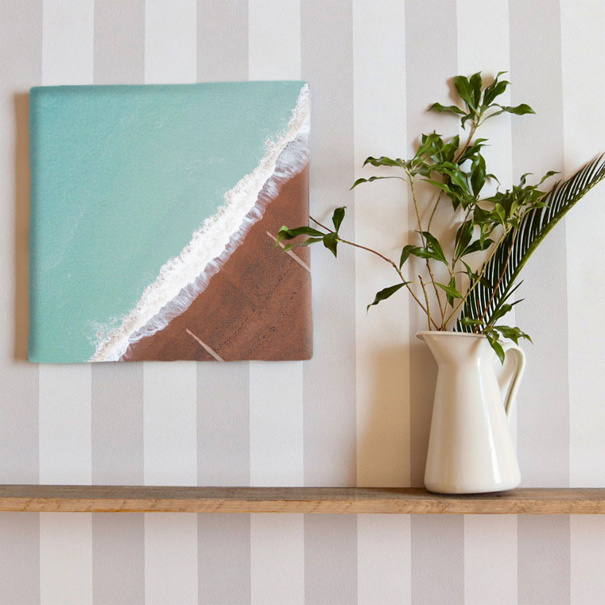 海のファブリックパネル インテリア雑貨 アートパネル キャンバス パープル poht-2111-09