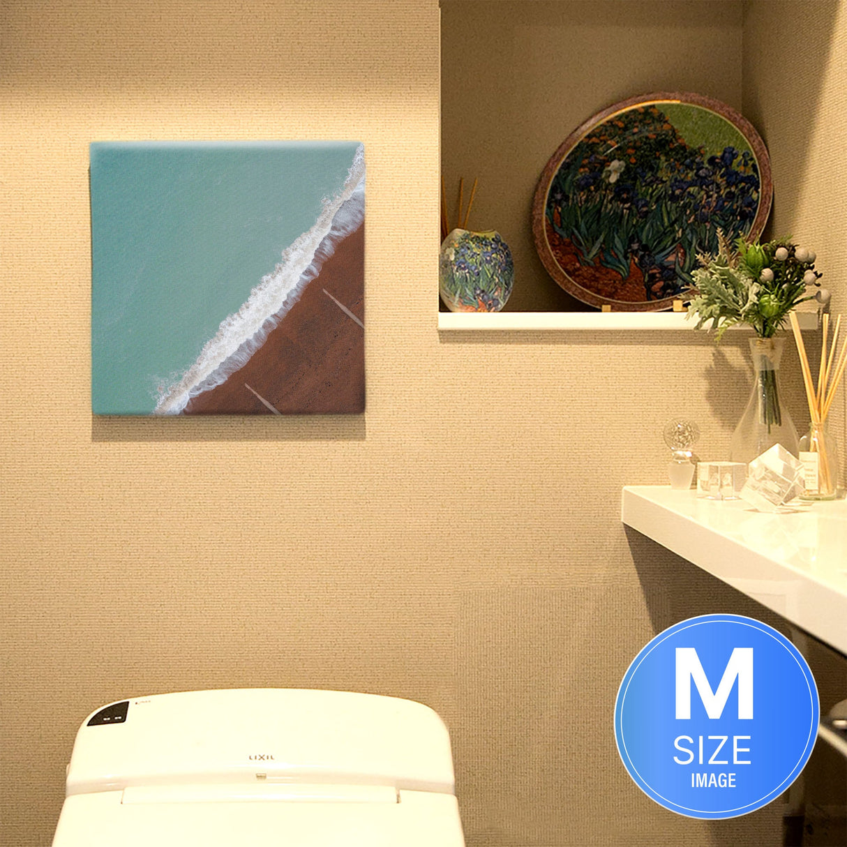 海のファブリックパネル インテリア雑貨 アートパネル キャンバス パープル poht-2111-09