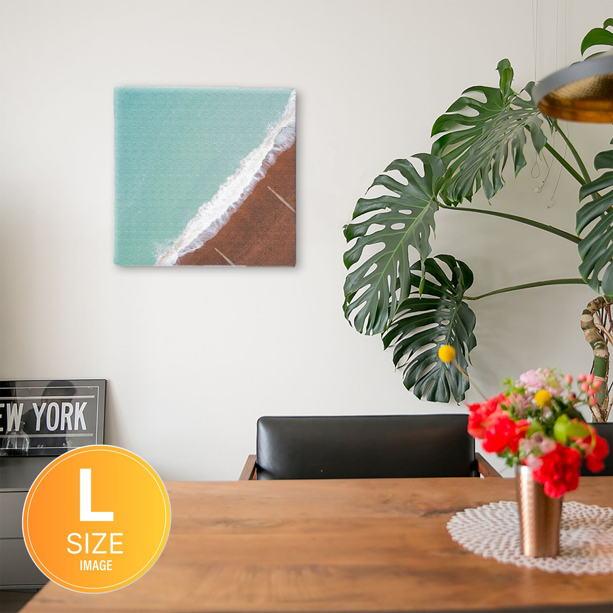 海のファブリックパネル インテリア雑貨 アートパネル キャンバス パープル poht-2111-09