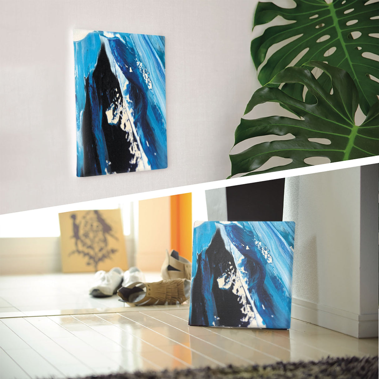 海のファブリックパネル インテリア雑貨 アートパネル キャンバス パープル poht-2111-10