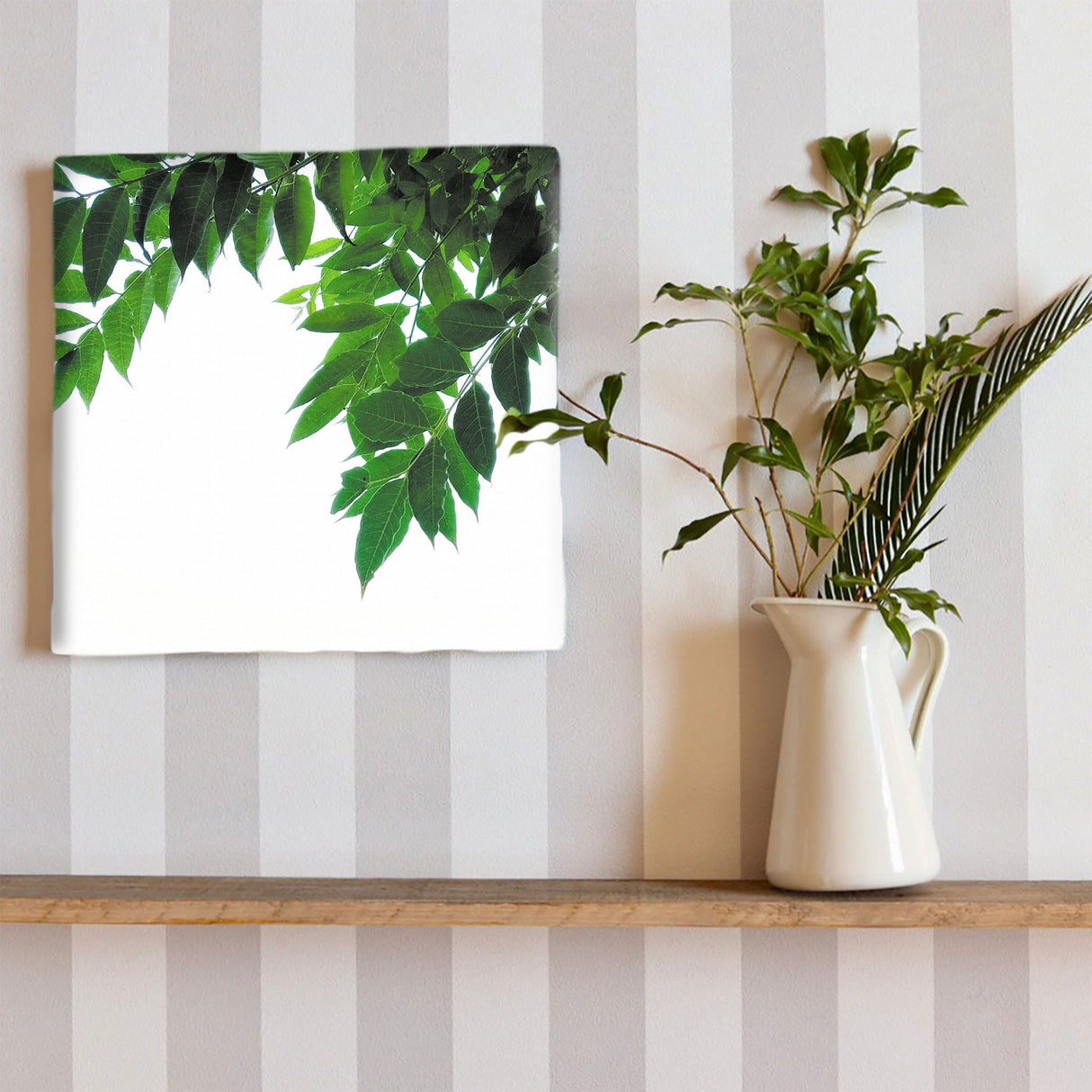 ボタニカルの壁掛けアート インテリア雑貨 アートパネル キャンバス グリーン 植物 poht-2112-04