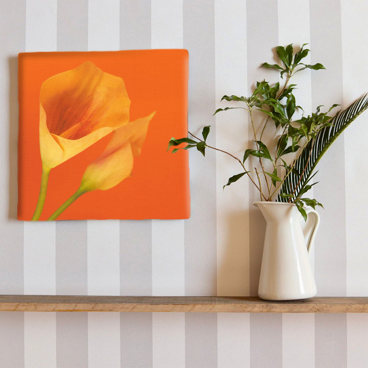 花のアートパネル インテリア雑貨 アートパネル キャンバス オレンジ poht-2205-01