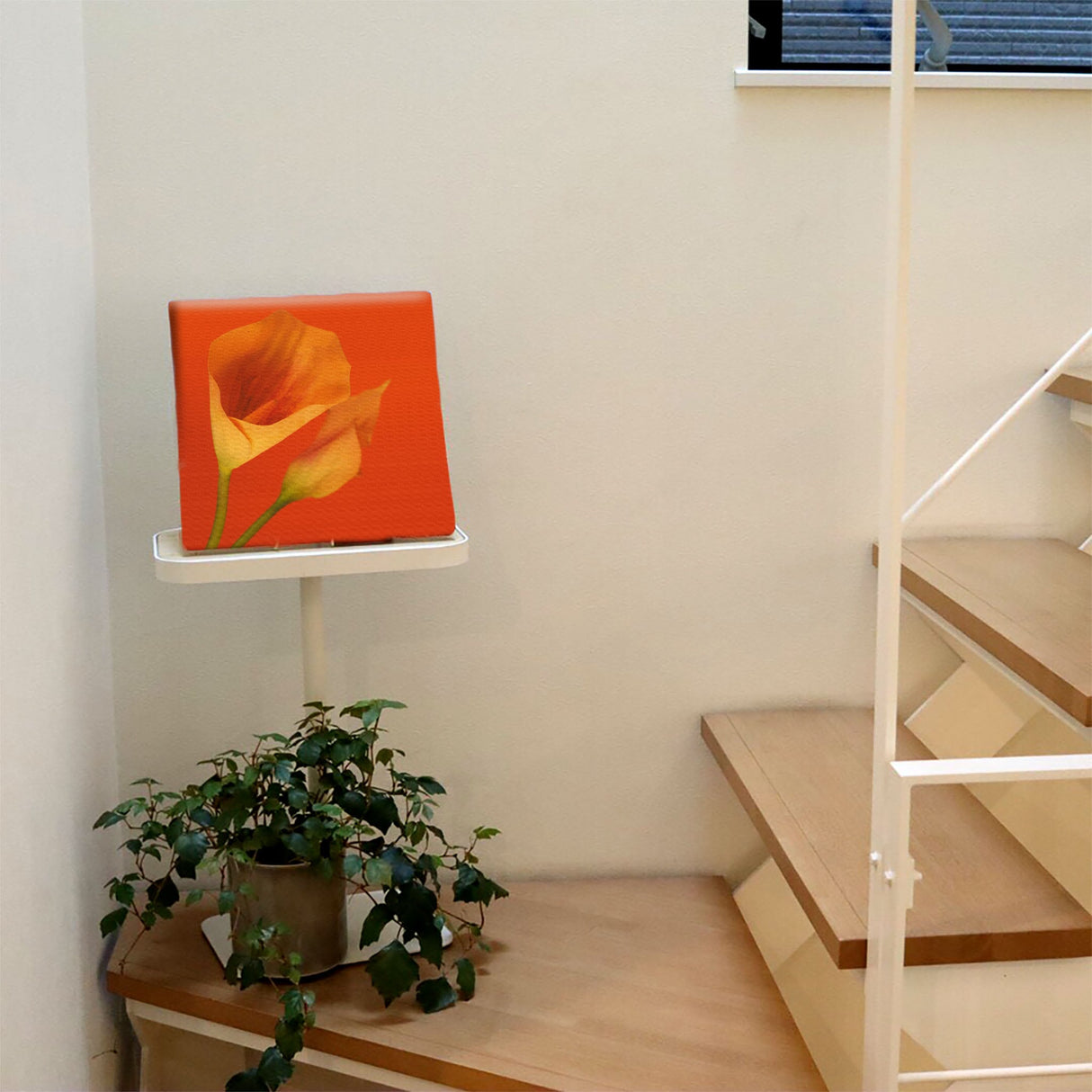 花のアートパネル インテリア雑貨 アートパネル キャンバス オレンジ poht-2205-01