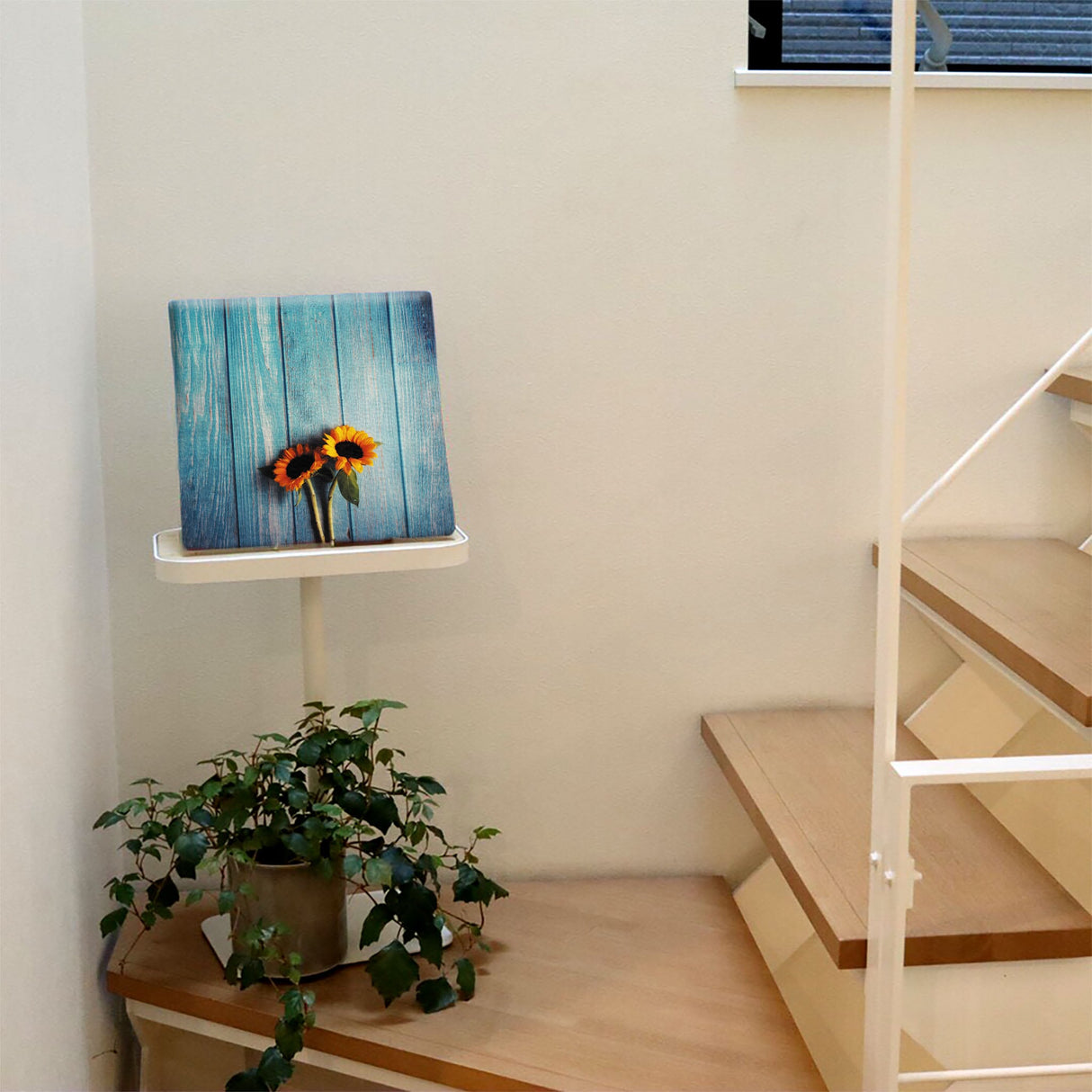 Flower Art Panel Interior Goods Art Panel Canvas Sunflower Blue poht-2205-03