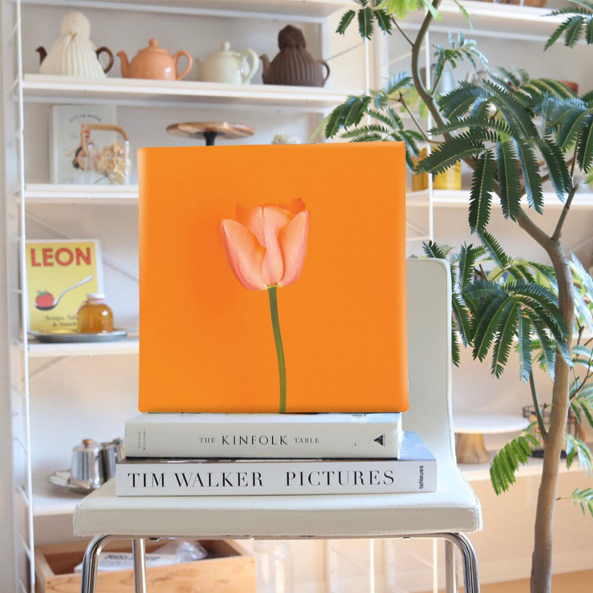 花のアートパネル インテリア雑貨 アートパネル キャンバス オレンジ poht-2205-05