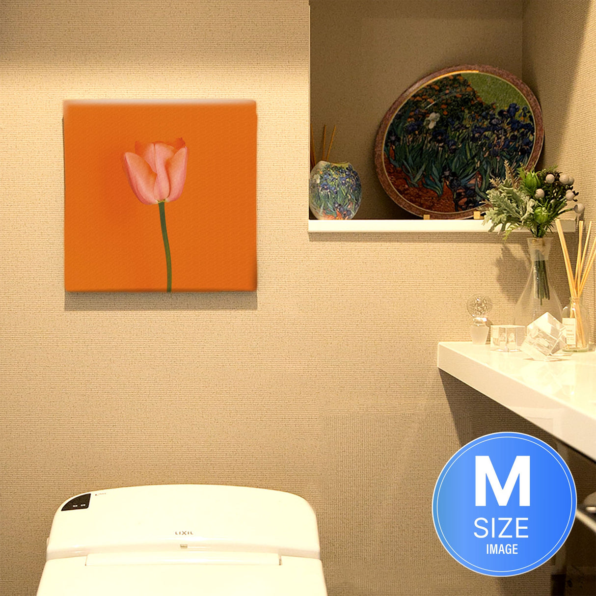 花のアートパネル インテリア雑貨 アートパネル キャンバス オレンジ poht-2205-05
