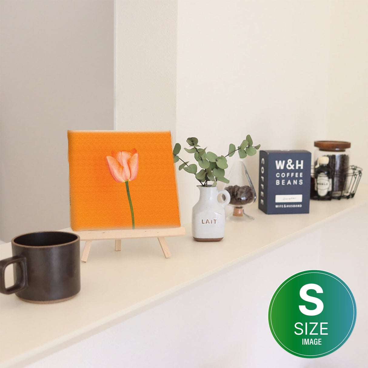 花のアートパネル インテリア雑貨 アートパネル キャンバス オレンジ poht-2205-05