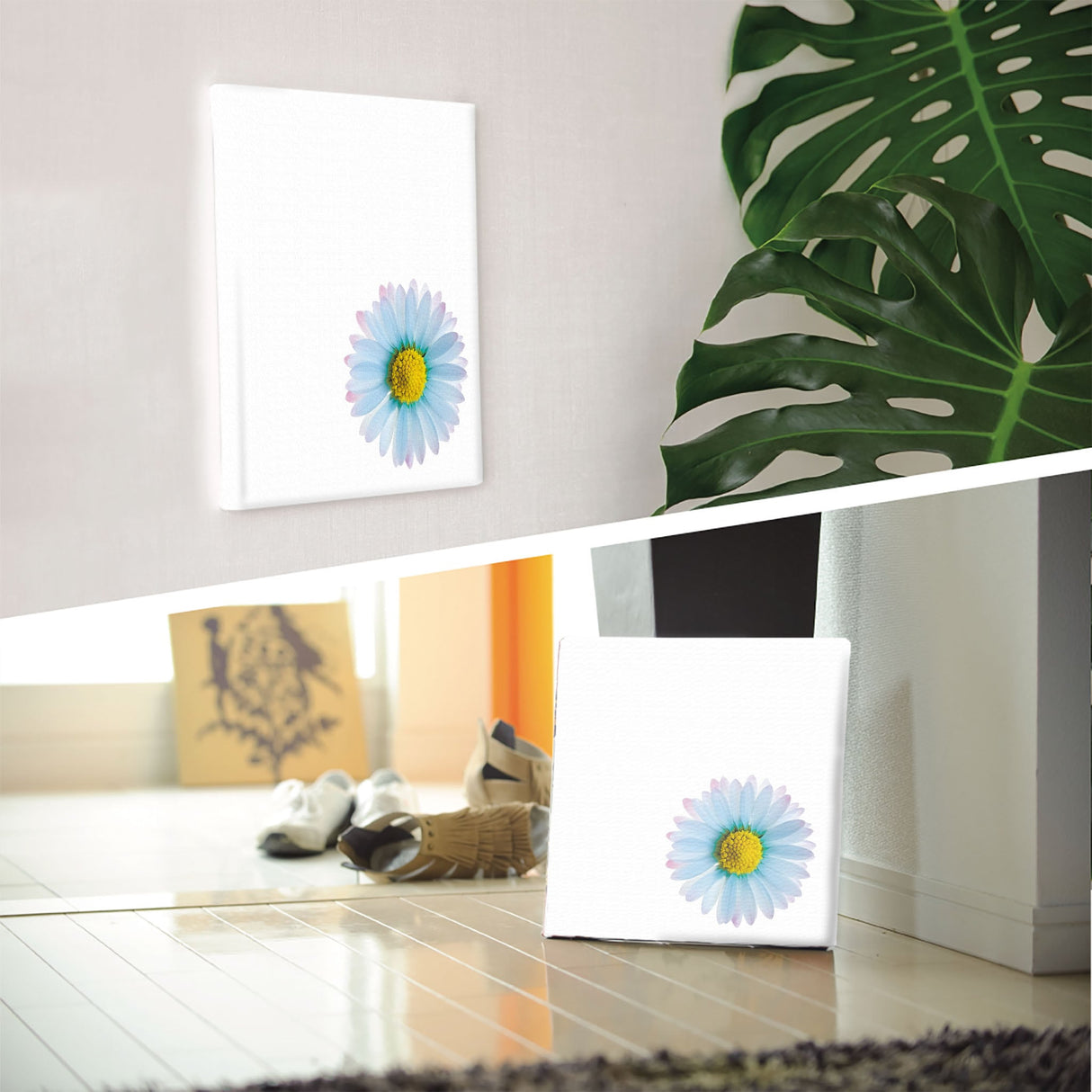 花のファブリックボード インテリア雑貨 アートパネル キャンバス ホワイト poht-2205-06