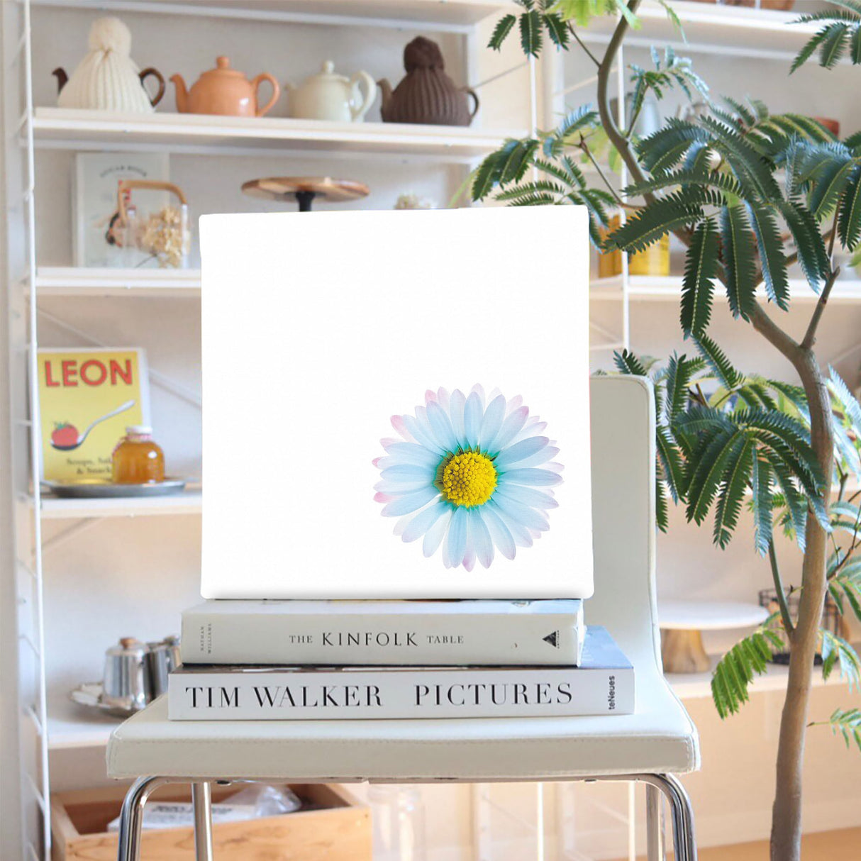 花のファブリックボード インテリア雑貨 アートパネル キャンバス ホワイト poht-2205-06