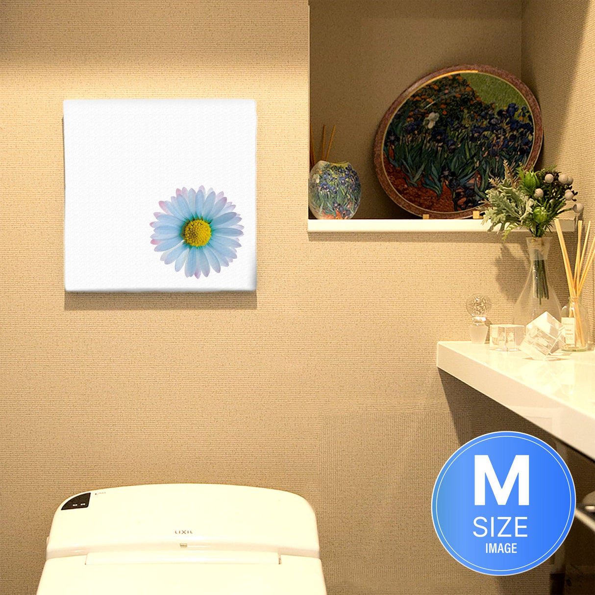 花のファブリックボード インテリア雑貨 アートパネル キャンバス ホワイト poht-2205-06