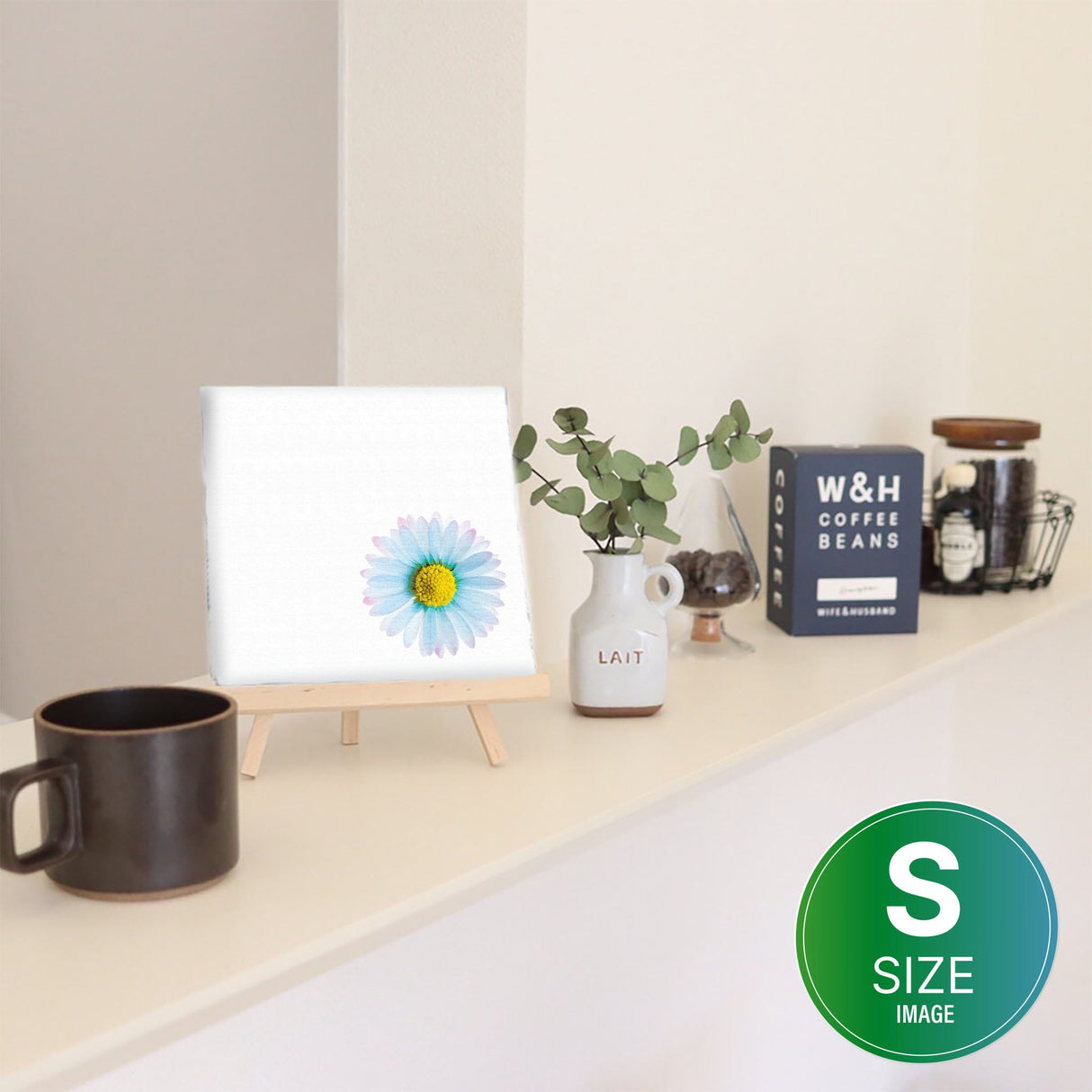 花のファブリックボード インテリア雑貨 アートパネル キャンバス ホワイト poht-2205-06