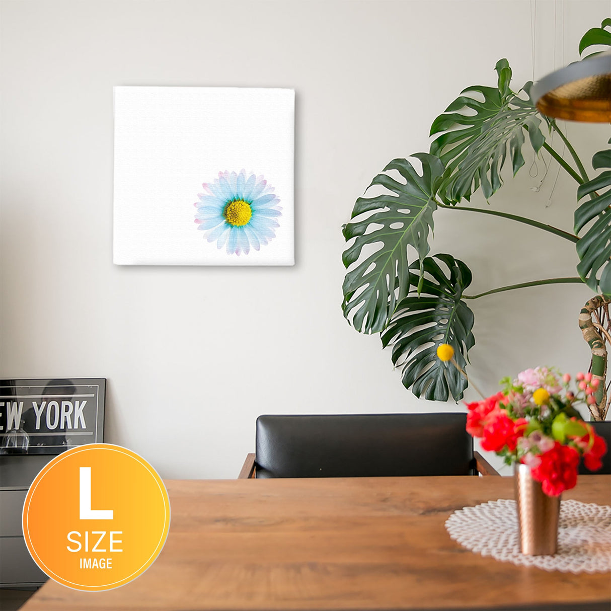 花のファブリックボード インテリア雑貨 アートパネル キャンバス ホワイト poht-2205-06