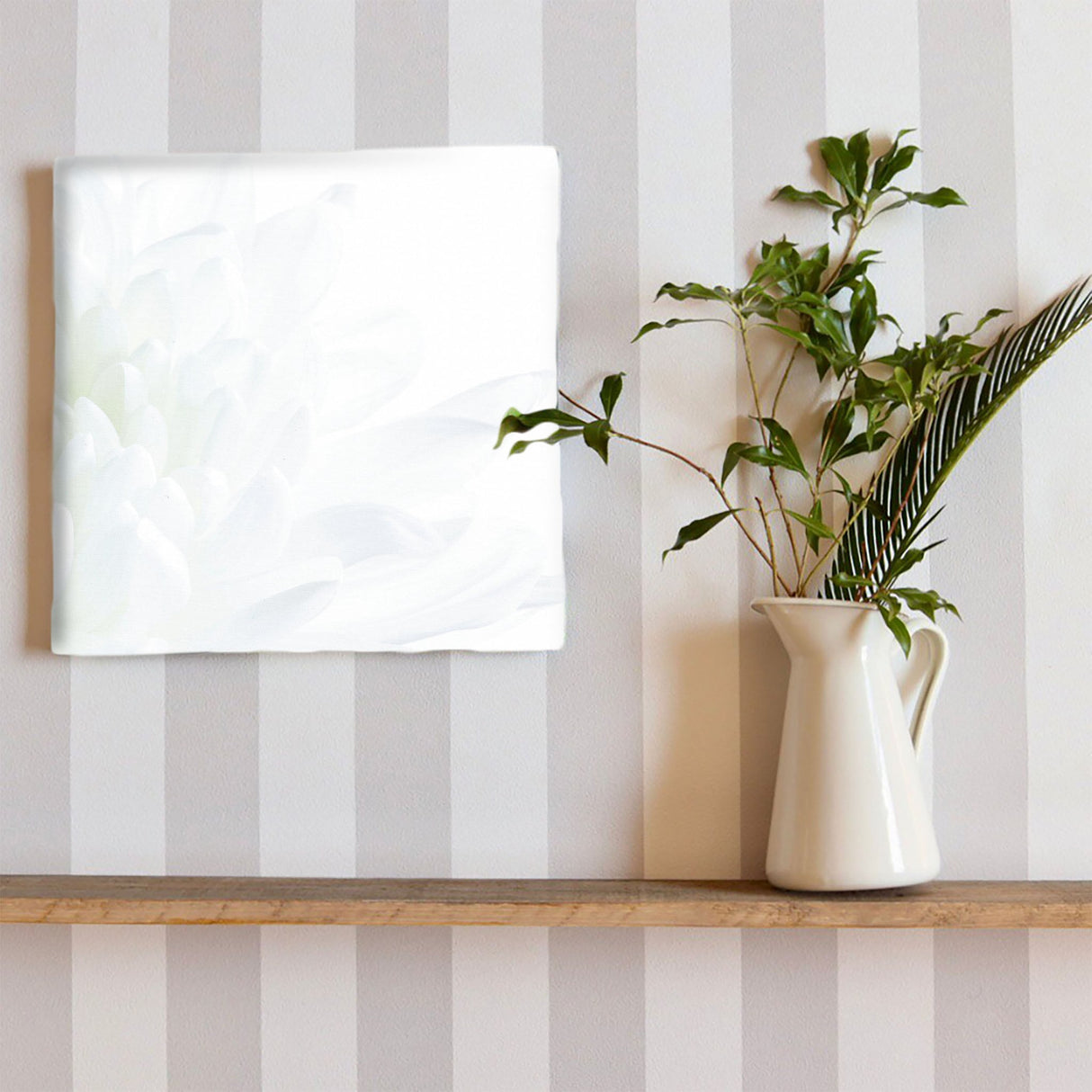 花のファブリックボード インテリア雑貨 アートパネル キャンバス ホワイト poht-2205-08