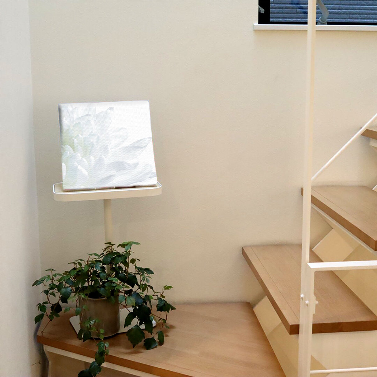 花のファブリックボード インテリア雑貨 アートパネル キャンバス ホワイト poht-2205-08