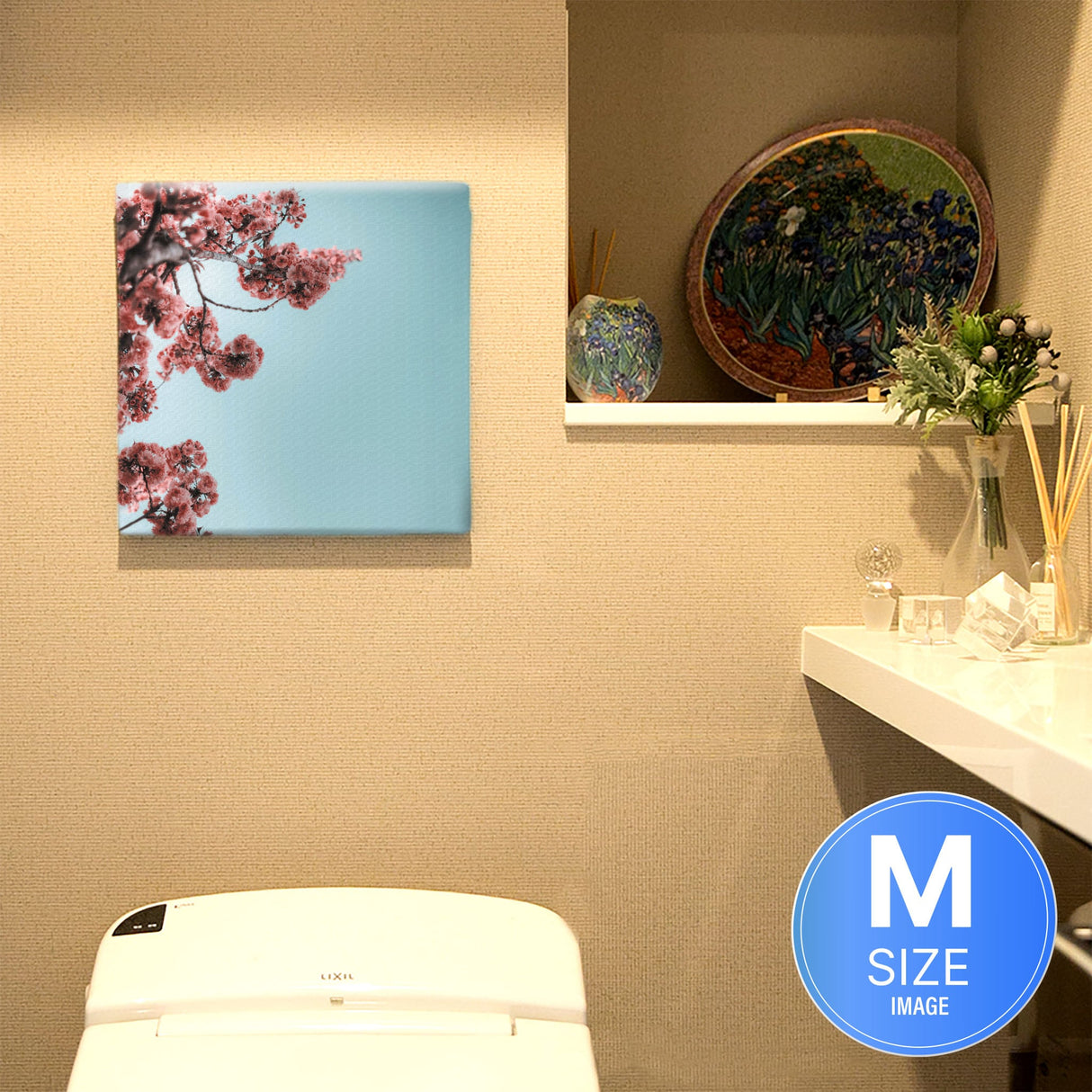 Flower art panel Interior goods Art panel Canvas Pink Blue poht-2205-09