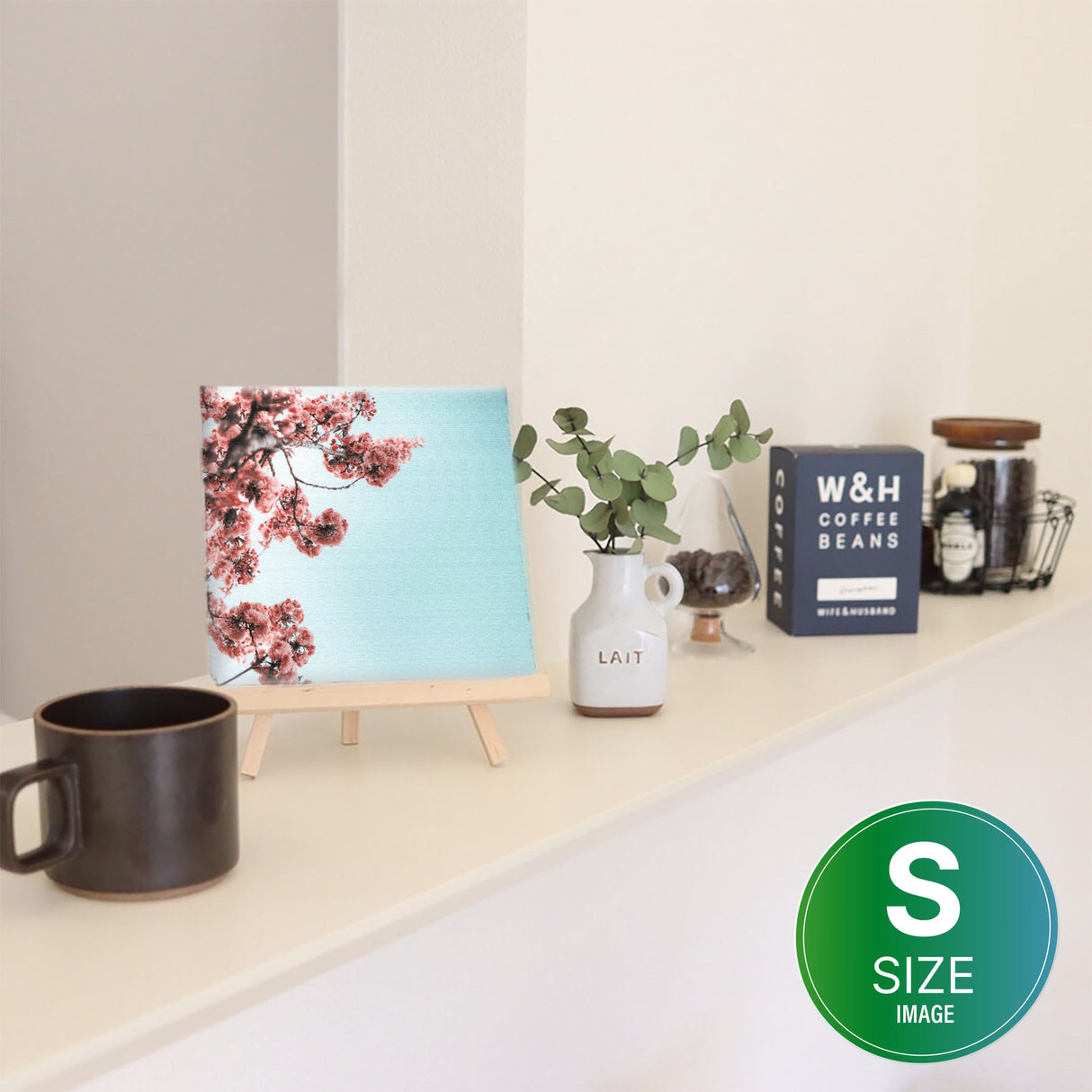 Flower art panel Interior goods Art panel Canvas Pink Blue poht-2205-09