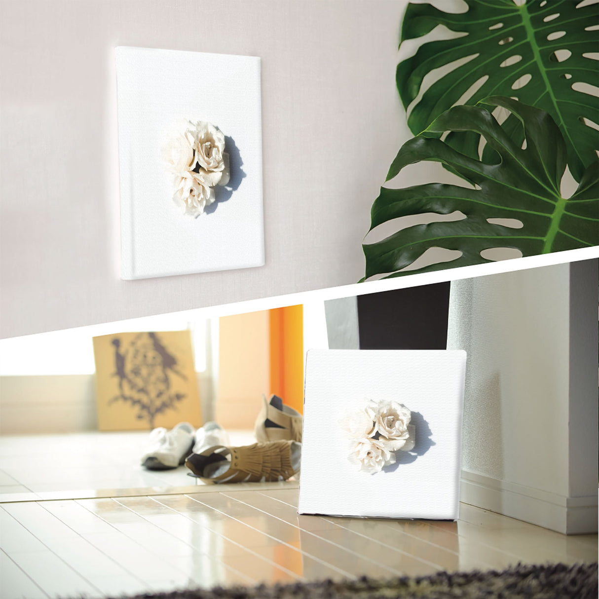 花のアートパネル インテリア雑貨 アートパネル キャンバス ホワイト poht-2205-11
