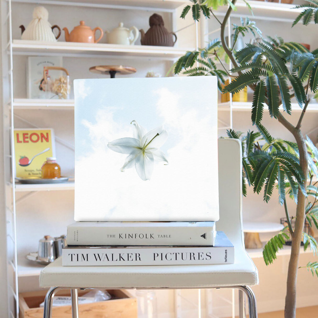 花のファブリックボード インテリア雑貨 アートパネル キャンバス ホワイト poht-2205-12