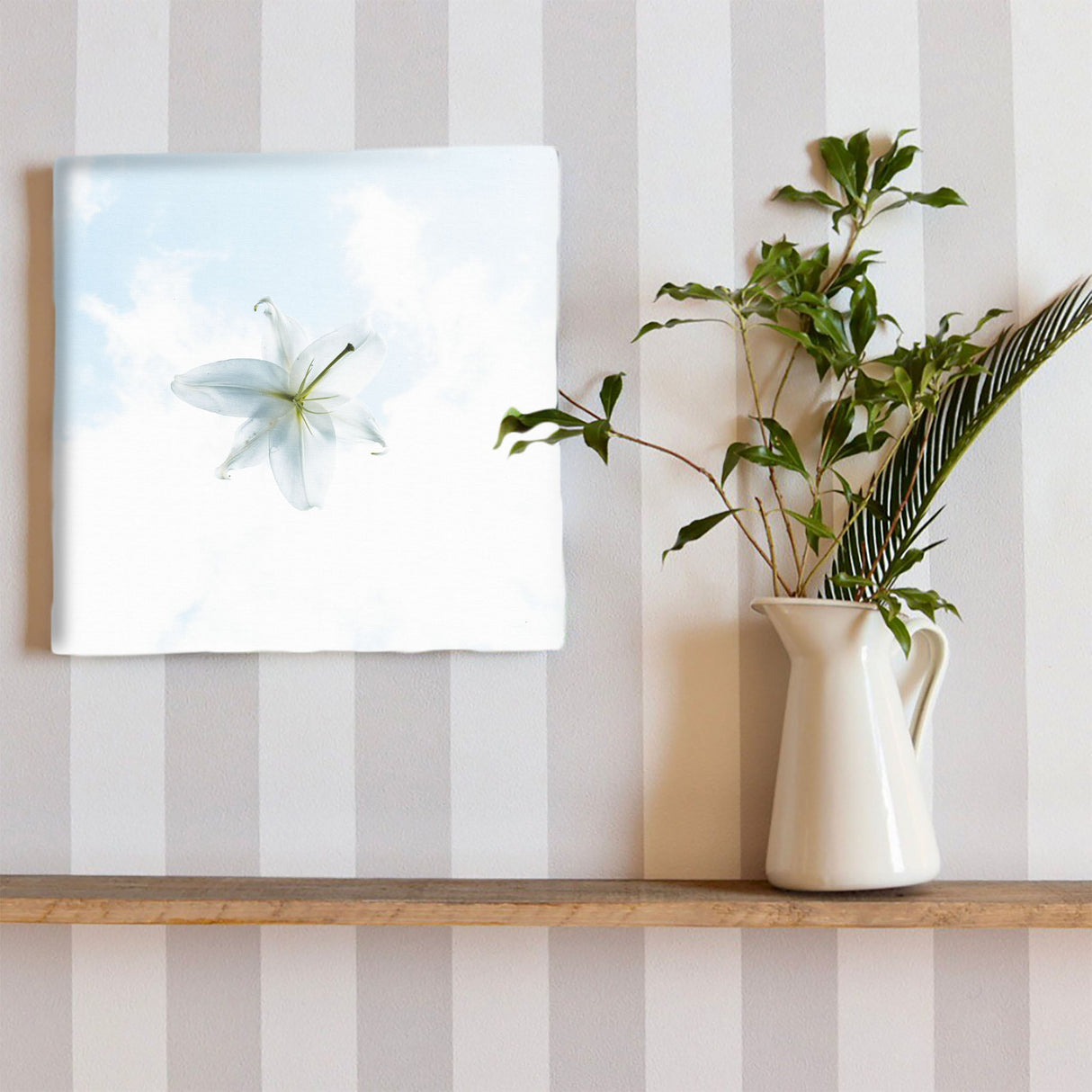 花のファブリックボード インテリア雑貨 アートパネル キャンバス ホワイト poht-2205-12