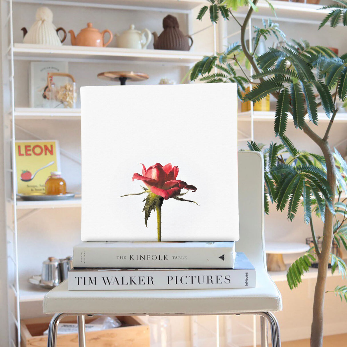 花のファブリックボード インテリア雑貨 アートパネル キャンバス ホワイト poht-2205-14