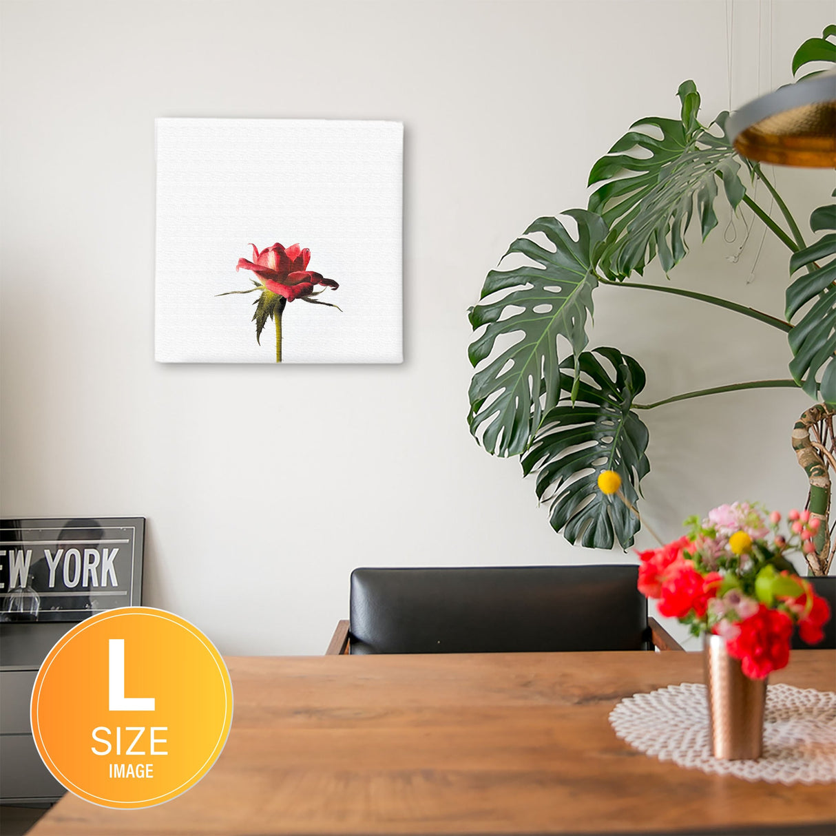 花のファブリックボード インテリア雑貨 アートパネル キャンバス ホワイト poht-2205-14