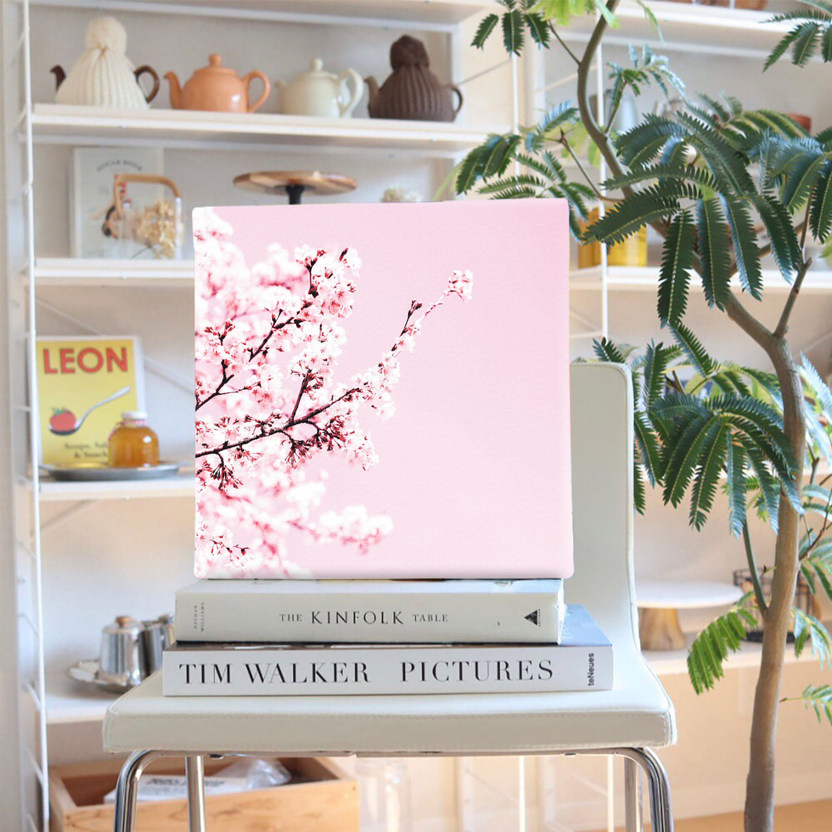 花のファブリックボード インテリア雑貨 アートパネル キャンバス ピンク 桜 poht-2205-16