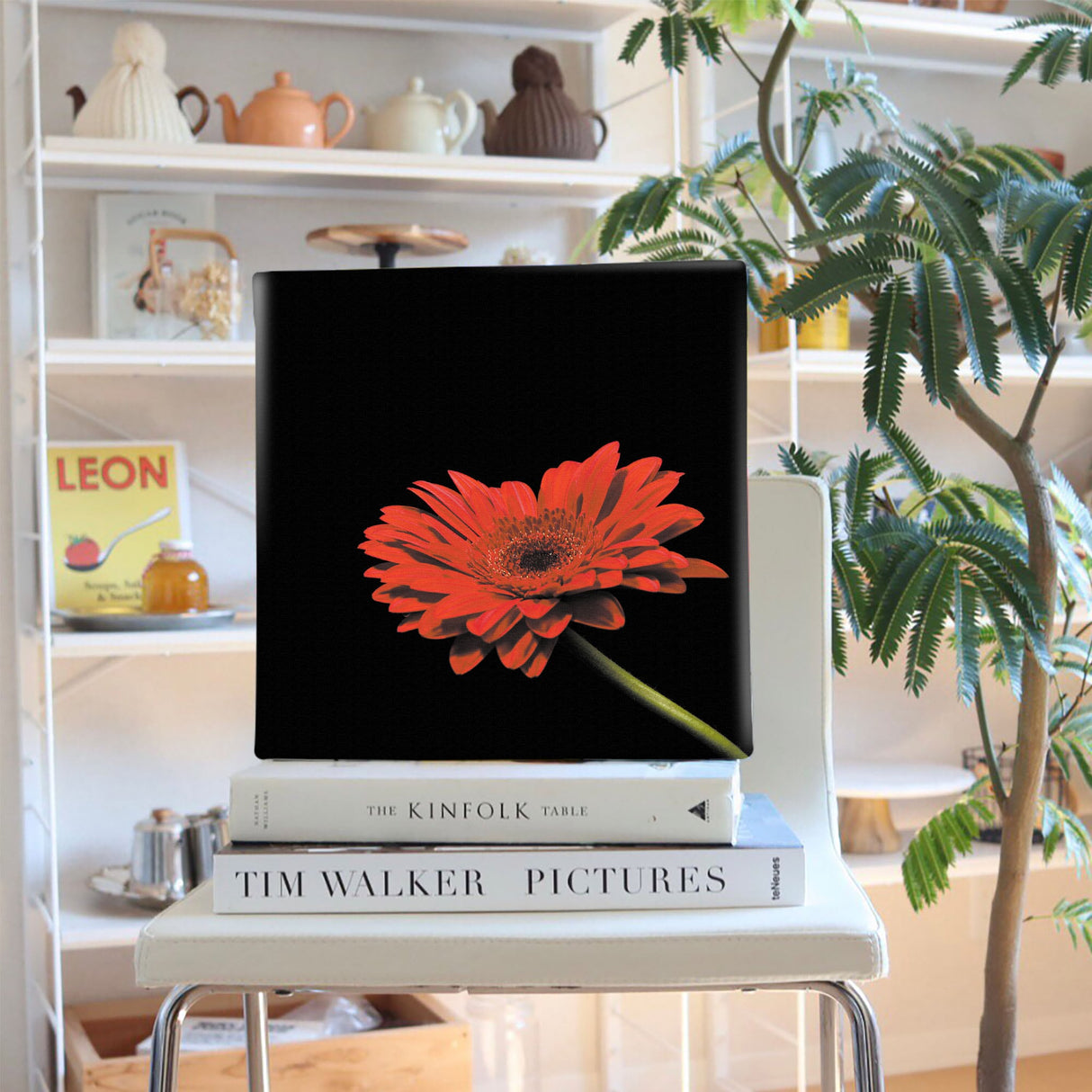 花のアートパネル インテリア雑貨 アートパネル キャンバス ブラック poht-2205-17