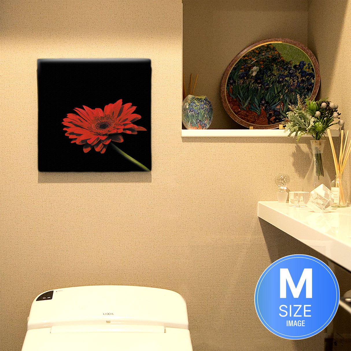 花のアートパネル インテリア雑貨 アートパネル キャンバス ブラック poht-2205-17