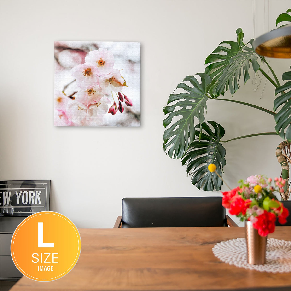 花のアートパネル インテリア雑貨 アートパネル キャンバス ピンク 桜 poht-2205-19