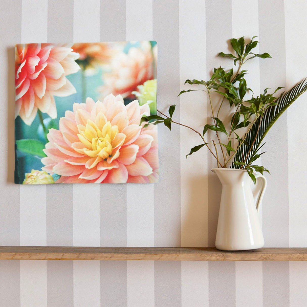 花のファブリックボード インテリア雑貨 アートパネル キャンバス ピンク poht-2205-20