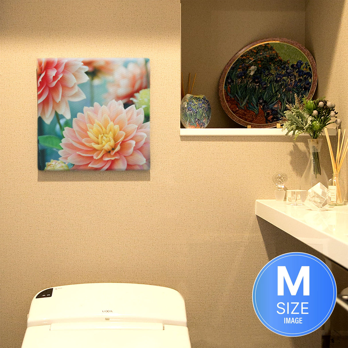 花のファブリックボード インテリア雑貨 アートパネル キャンバス ピンク poht-2205-20