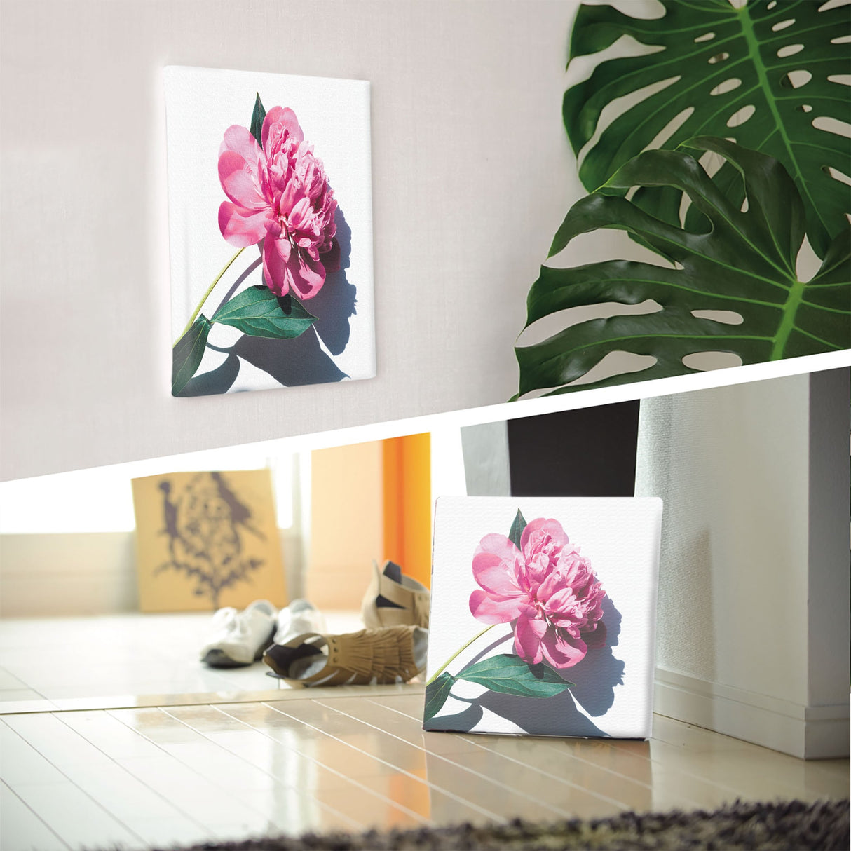 花のアートパネル インテリア雑貨 アートパネル キャンバス ピンク poht-2205-21