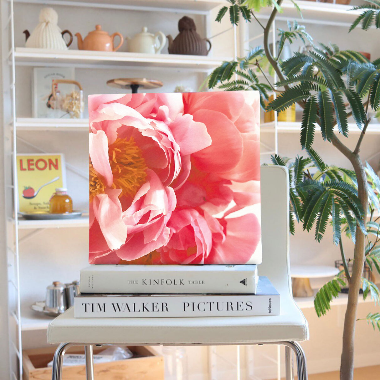 Floral Fabric Board Interior Goods Art Panel Canvas Pink poht-2205-22