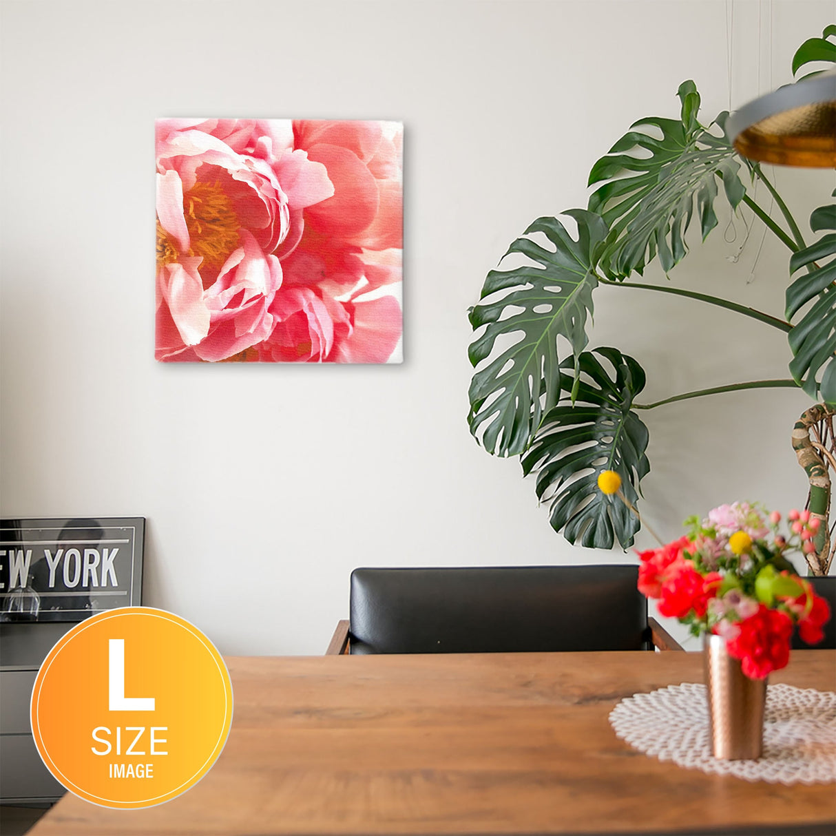 Floral Fabric Board Interior Goods Art Panel Canvas Pink poht-2205-22